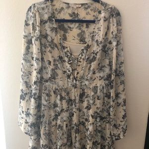 White and gray dress